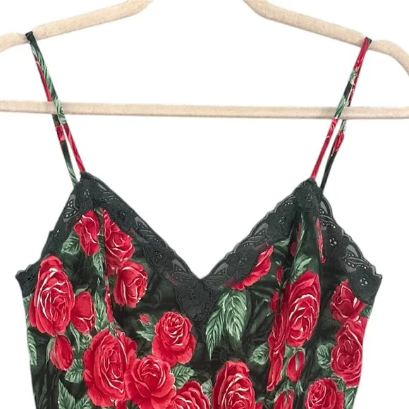 🌹Victoria’s Secret Gold Label Vintage 90’s Rose Satin Slip Mini Dress Small - Picture 3 of 6